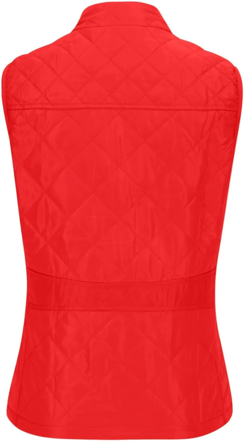 SHOPESSA Quilted Vests for Women Lightweight Stand Collar Down Coat Zip Up Women Padded Gilet with Pockets Thin Puffer Vest