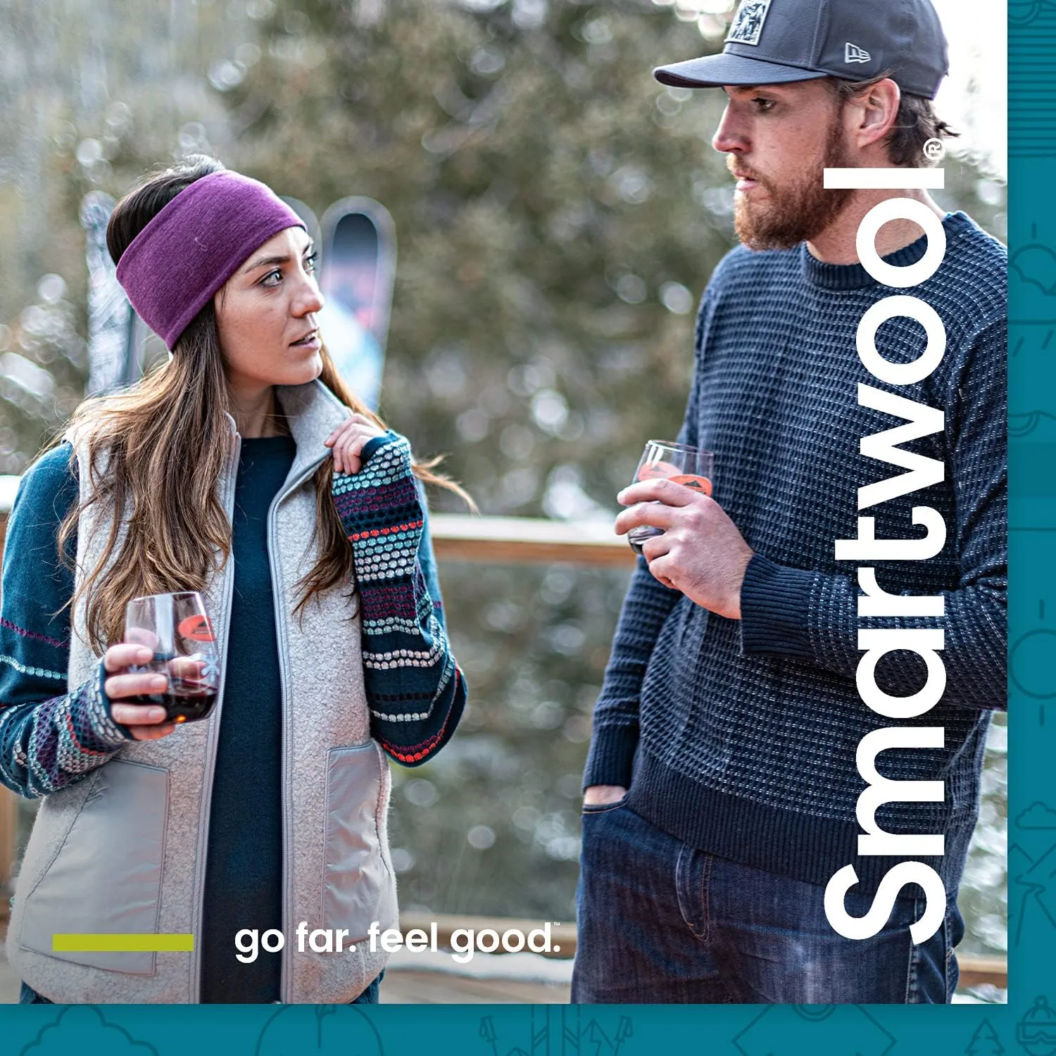 Smartwool Women's Classic Thermal Merino Base Layer Pattern 1/4 Zip