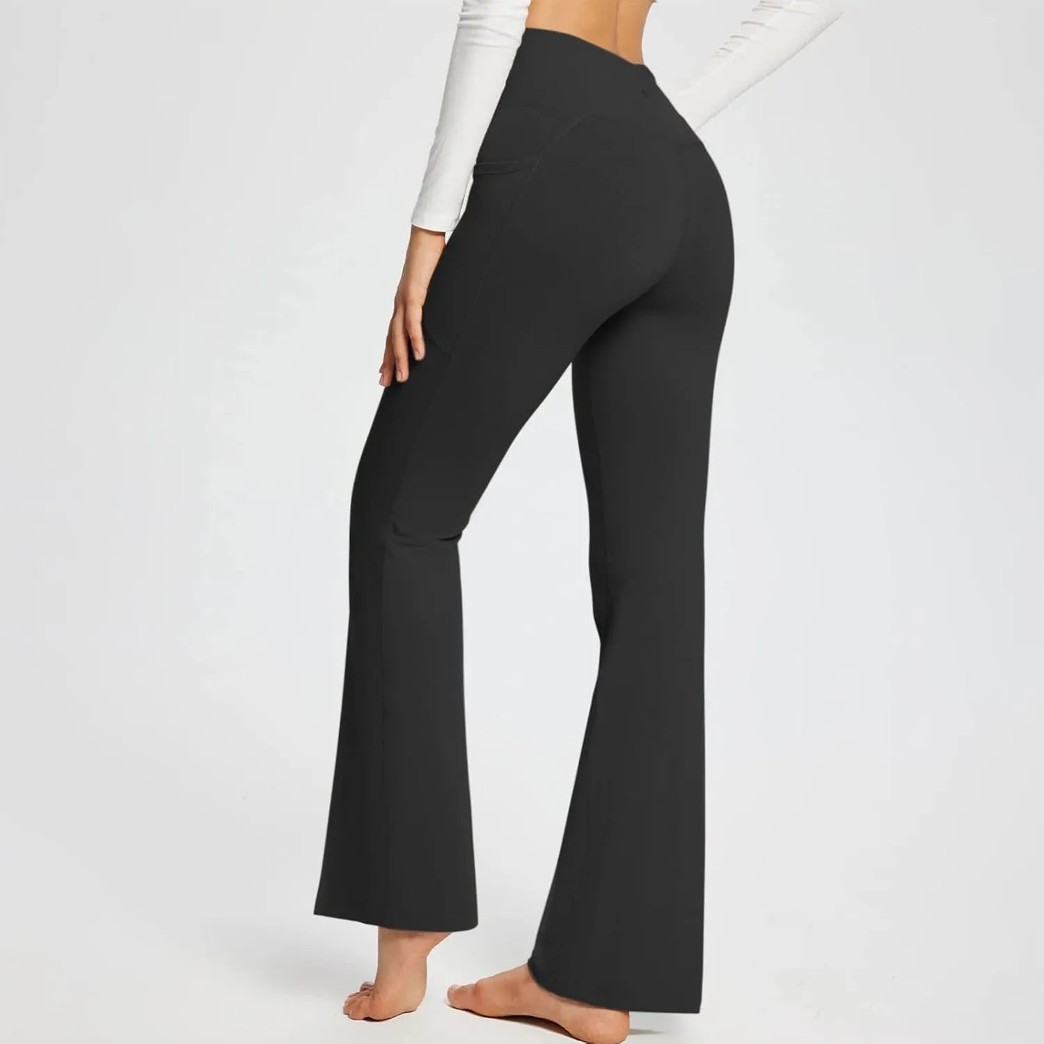 SMIDOW Womens High Waisted Bell Bottom Pants Flare Leggings Firm Compression Yoga Leggings Dance Pants Activewear