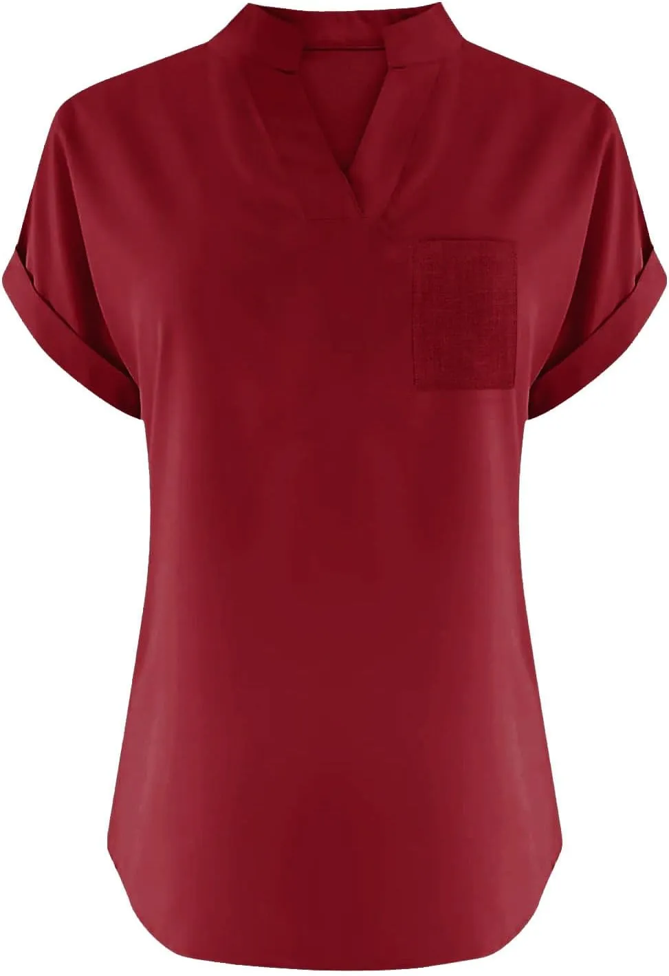 Summer Linen Shirts for Women 2025 Casual Short Sleeve Solid T-Shirts Trendy Loose Fit V-Neck Tops with Pocket