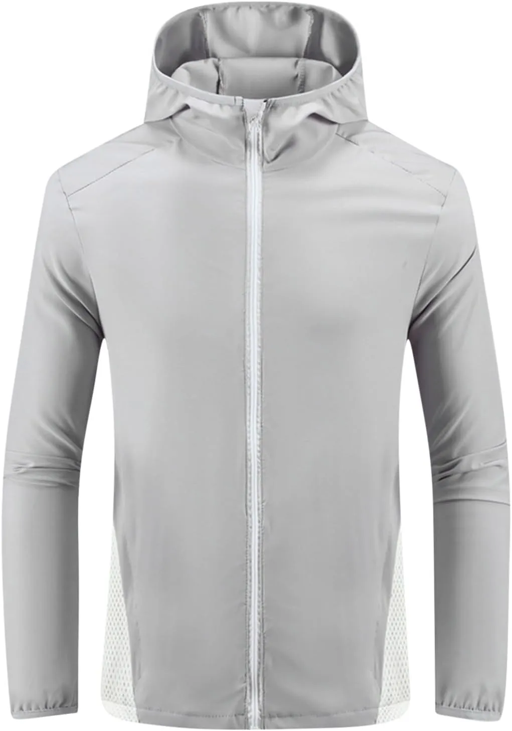 Sun Protection Jackets for Men Lightweight Breathable Waterproof Hooded Jackets Zip Up Active Raincoat
