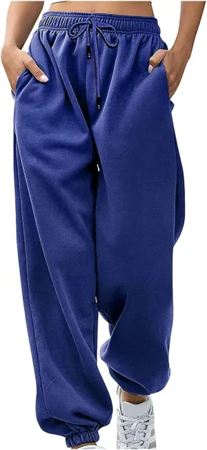 Sweatpants for Women Baggy High Waisted Pants Winter Snow Pant Lounge Athletic Joggers with Pockets Hiking Sweat Pant