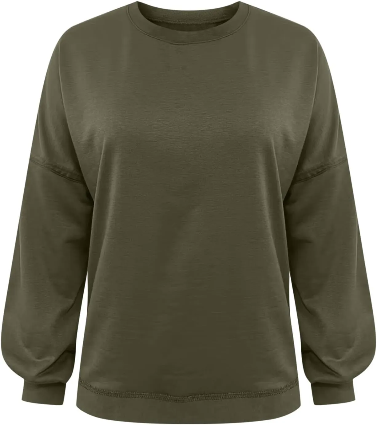 Sweatshirts for Women Puff Sleeve Pullover Tops Crewnneck Cropped Sweater Casual Fleece Jumpers Tops Fall Trendy