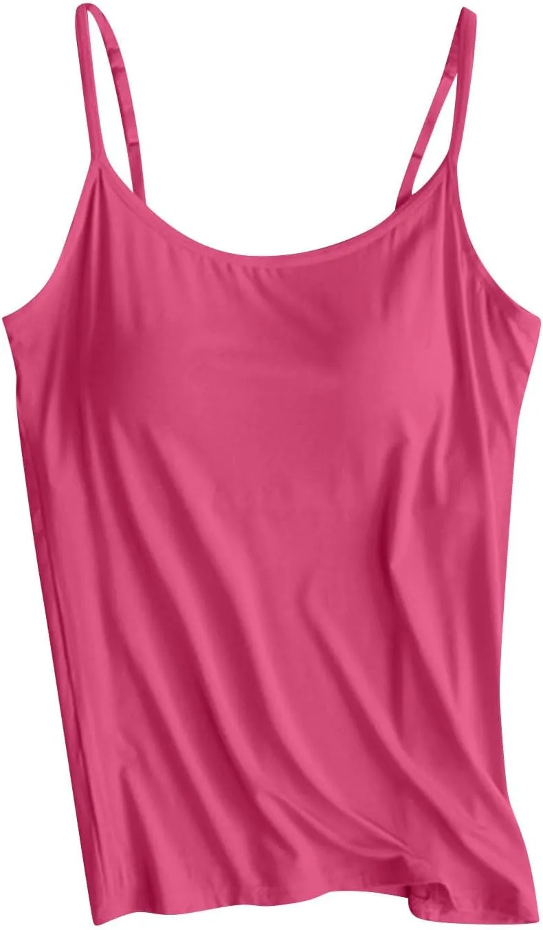 Tank Tops for Women 2024 Summer Built in Bra Spaghetti Strap Crop Vests Modal Quick-Dry Fitness Running Yoga Camisole