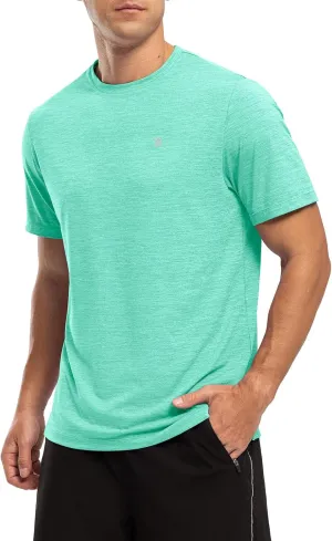 TBMPOY Men's Workout Dry Fit T-Shirt Quick Dry UPF 50  Athletic Shirt Moisture Wicking Lightweight Top Running Activewear