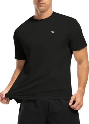TBMPOY Men's Workout Dry Fit T-Shirt Quick Dry UPF 50  Athletic Shirt Moisture Wicking Lightweight Top Running Activewear