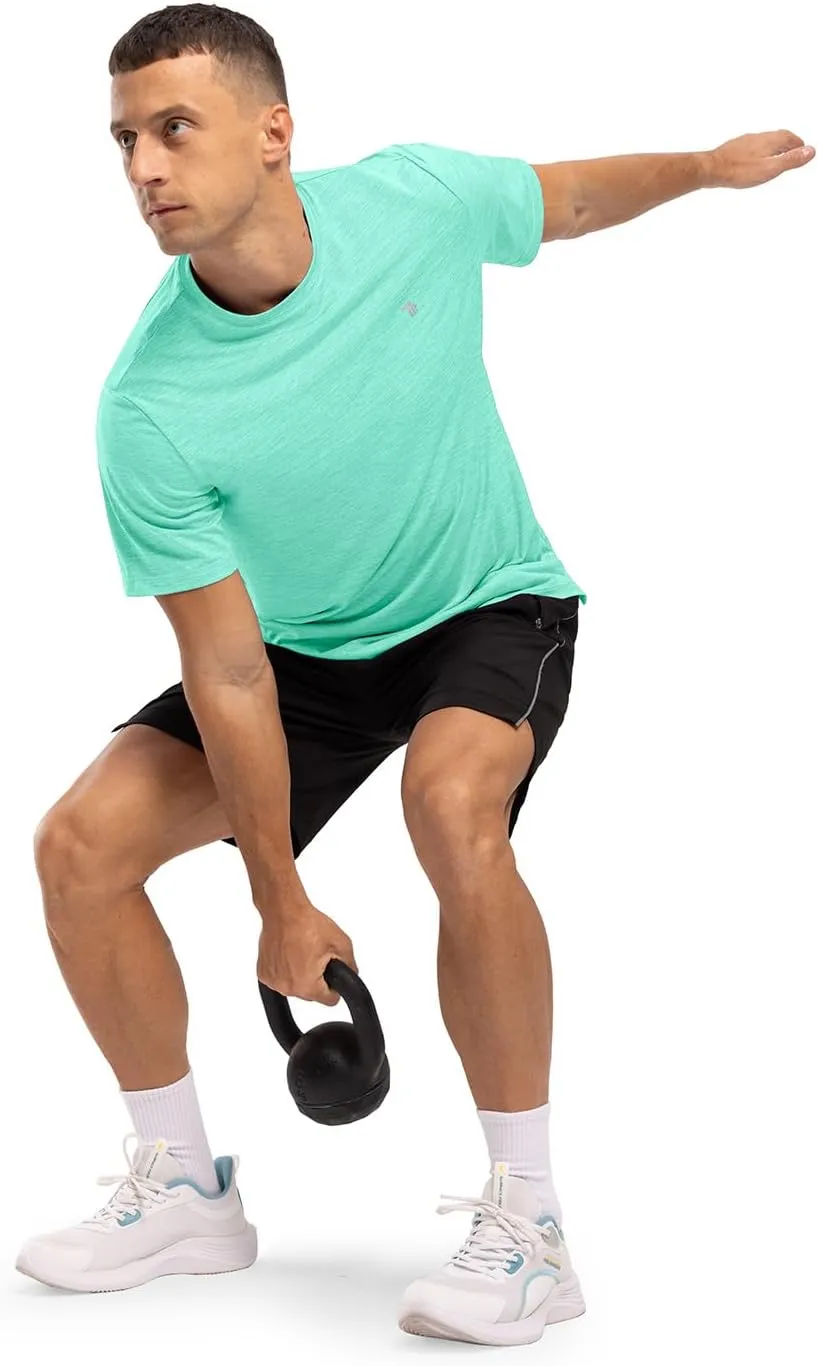 TBMPOY Men's Workout Dry Fit T-Shirt Quick Dry UPF 50  Athletic Shirt Moisture Wicking Lightweight Top Running Activewear
