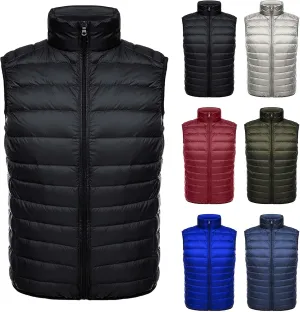 Thatrich Mens Puffer Vest Lightweight Insulated Puffy Vests Sleeveless Down Jackets Padded Warm Gilet Casual Loose Outerwears