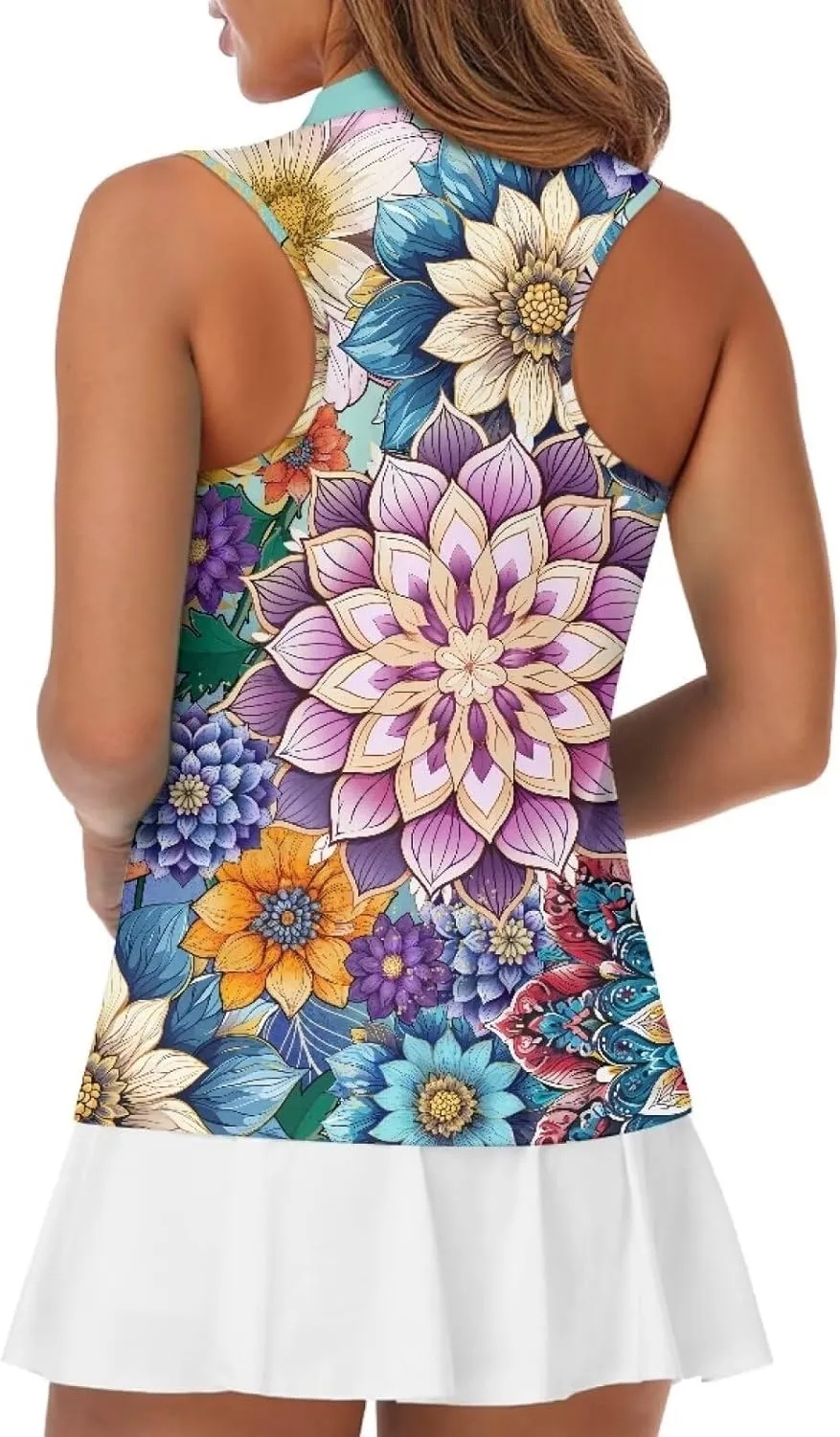 TOADDITDO Women's Golf Top Sleeveless Collared Tennis Tank Tops Shirts Quick Dry Activewear Size XS-2XL