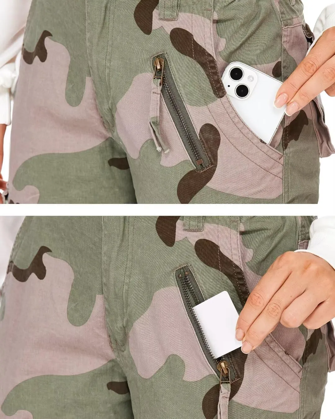 TRGPSG Women's Casual Combat Cargo Pants, Cotton Outdoor Camouflage Military Multi Pockets Work Pants