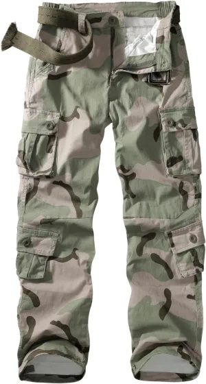 TRGPSG Women's Casual Combat Cargo Pants, Cotton Outdoor Camouflage Military Multi Pockets Work Pants