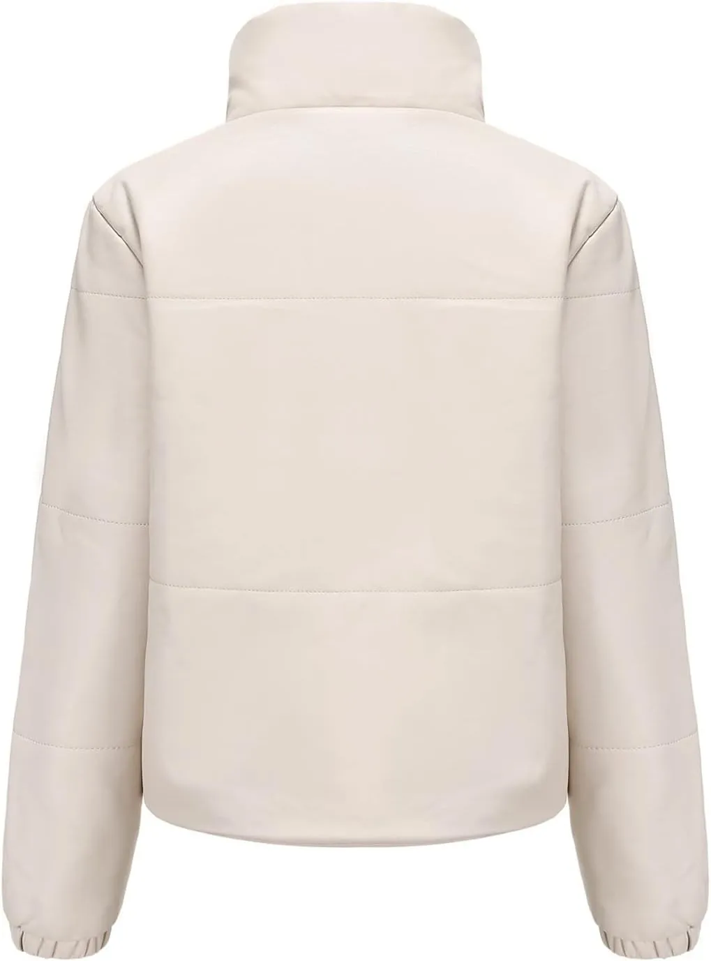 tuduoms Women's Crop Short Jacket Cropped Leather Puffer Fashion Jackets Warm Winter Lightweight Quilted Down Coat Parkas