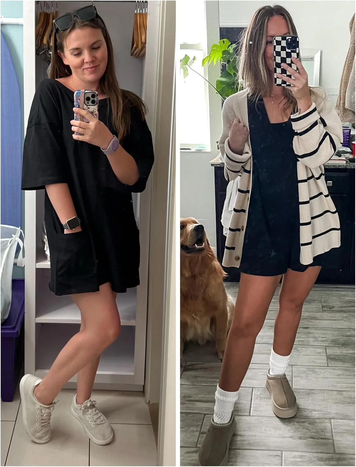 UANEO Rompers for Women Casual Oversized Athletic Jumpsuits Overalls Workout Hot Shot Tee Romper