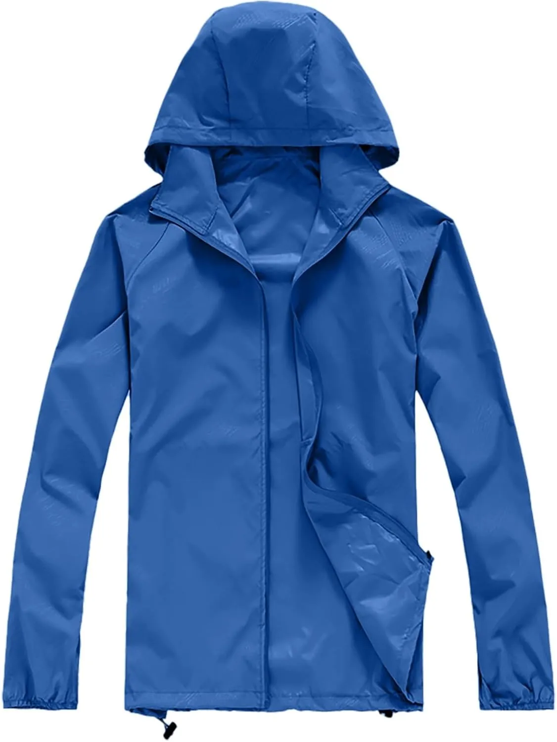 Unisex Rain Jacket Lightweight Hooded Raincoat Waterproof Windbreaker Clothing Packable Rain Coats With Pockets