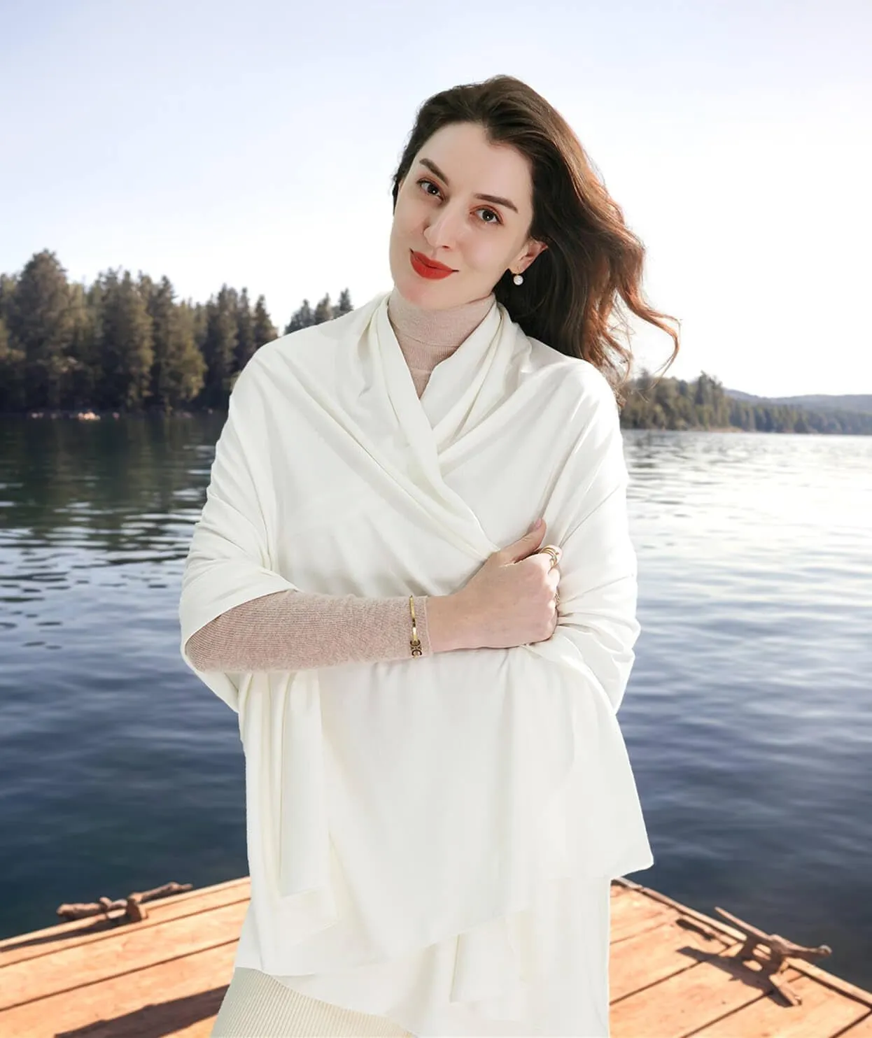 VENVSBEE Shawl Wraps for Women, Travel Scarf Soft Blanket Wrap Pashmina Travel Accessory for Airplane-Gift Box Included