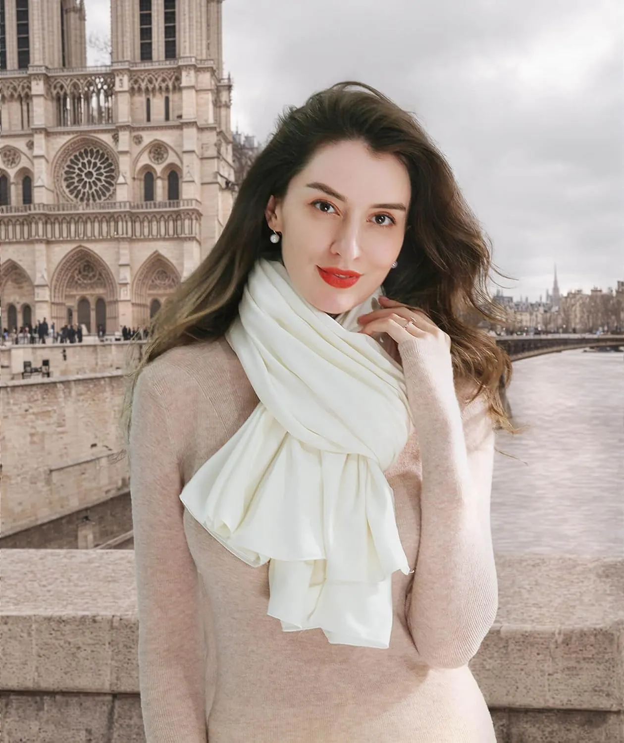 VENVSBEE Shawl Wraps for Women, Travel Scarf Soft Blanket Wrap Pashmina Travel Accessory for Airplane-Gift Box Included