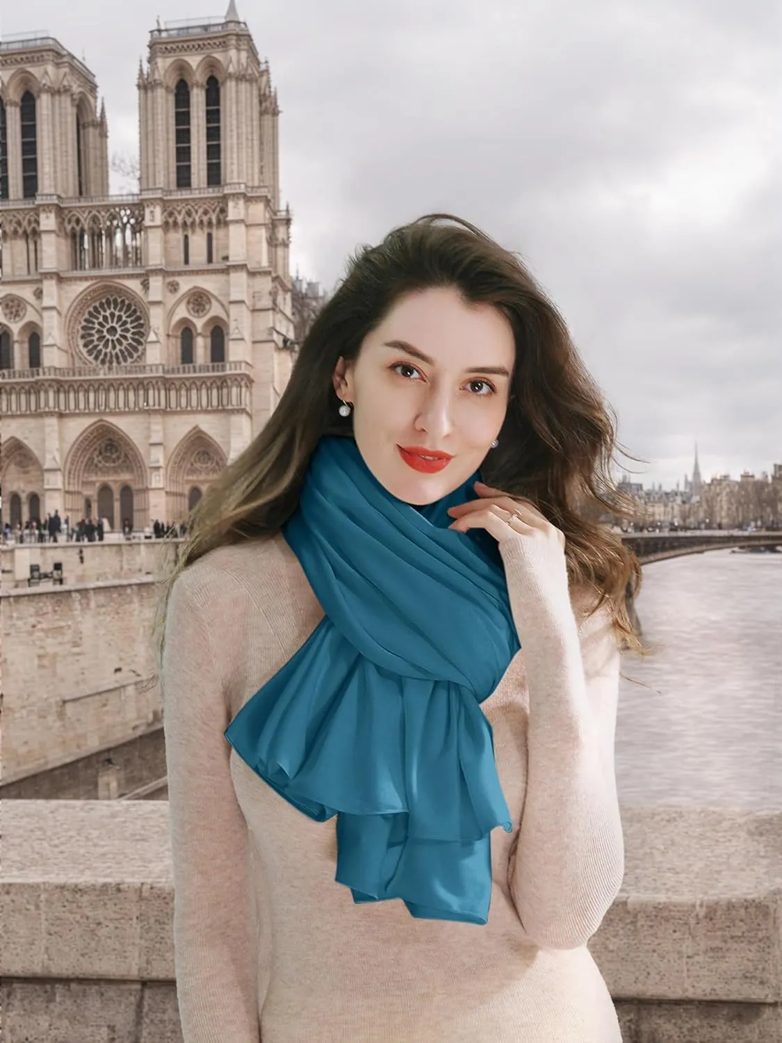 VENVSBEE Shawl Wraps for Women, Travel Scarf Soft Blanket Wrap Pashmina Travel Accessory for Airplane-Gift Box Included