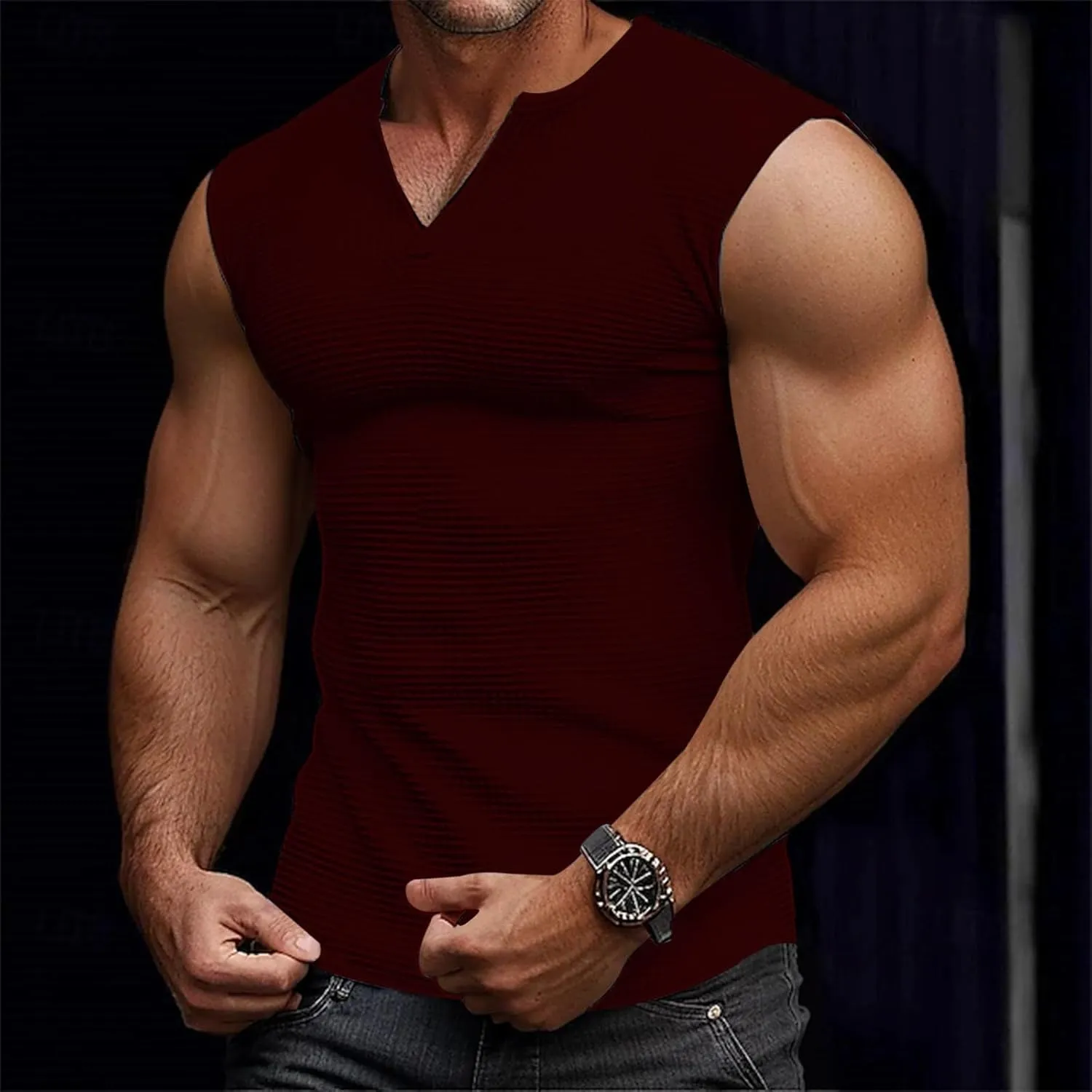 Waffle Tank Tops Men Summer Athletic Gym Workout Sleeveless Shirts Bodybuilding Sport Fitness Muscle Cut Off Shirt
