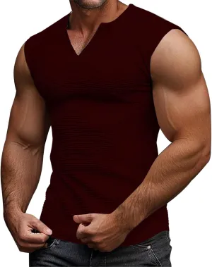 Waffle Tank Tops Men Summer Athletic Gym Workout Sleeveless Shirts Bodybuilding Sport Fitness Muscle Cut Off Shirt