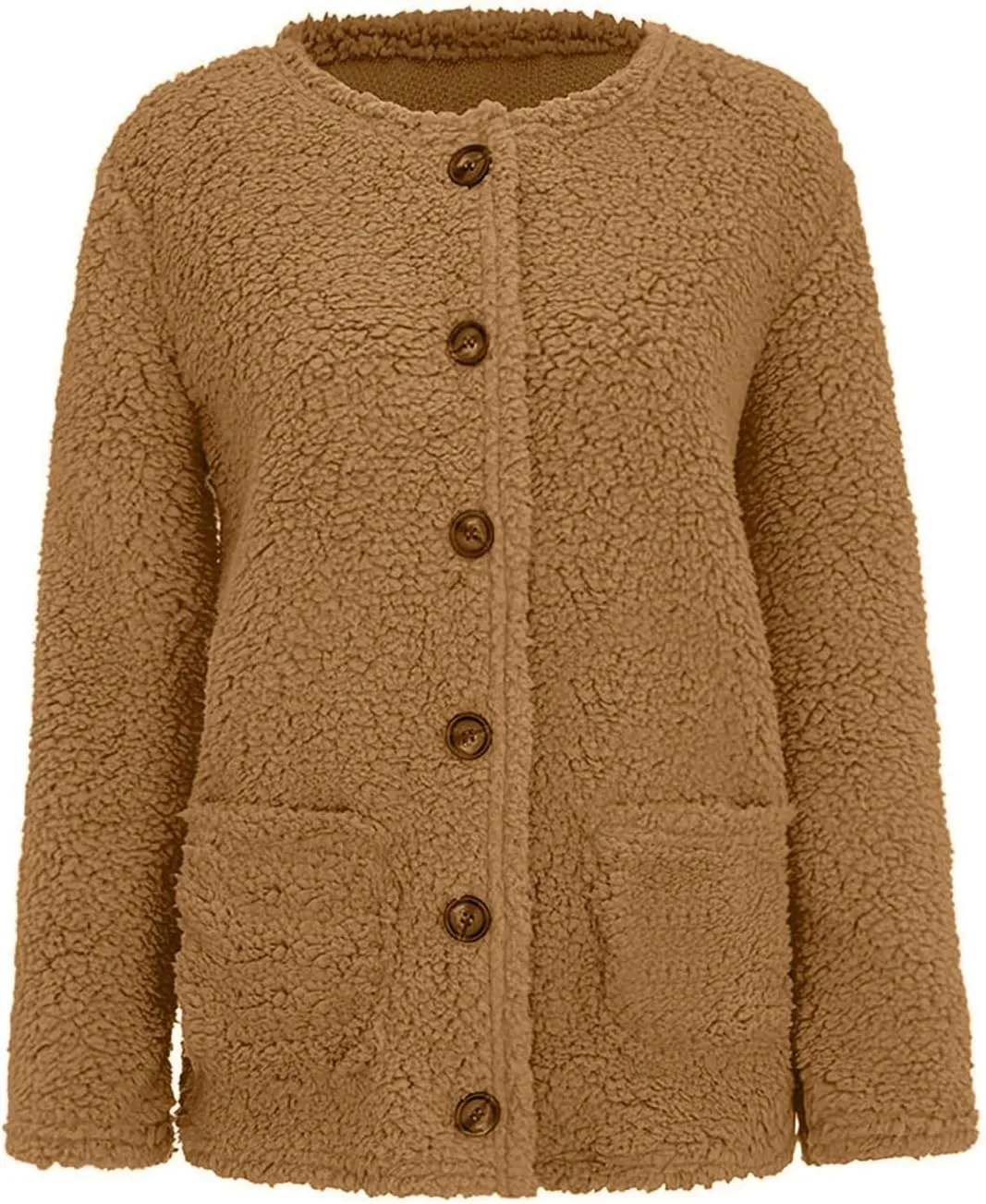 Winter Coat for Women 2024 Soft Fleece Jacket Fuzzy Sherpa Cardigan Open Front Fleece Button Down Warm Casual Sweater