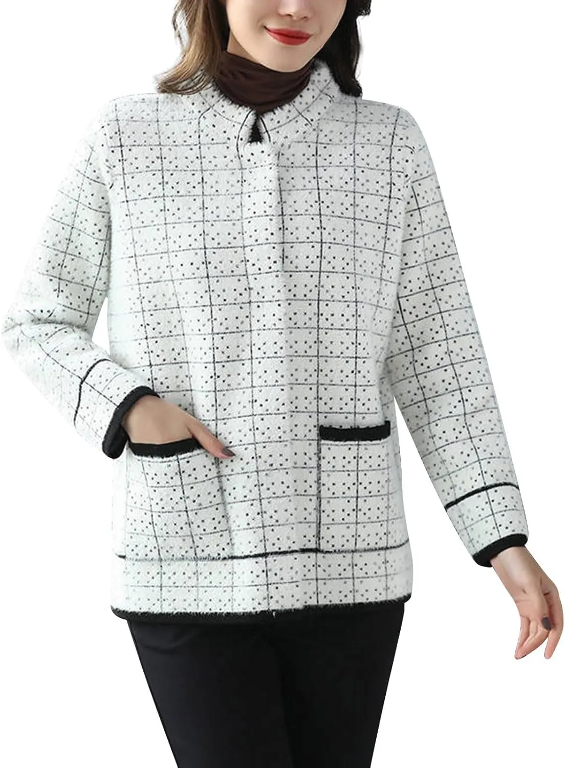 Women 2024 Winter Faux Fur Crop Coat Lapel Long Sleeve Fuzzy Fleece Outerwear Button Down Sherpa Jackets Fall Outfits