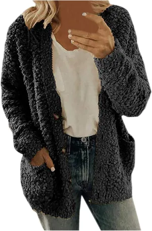 Women 2024 Winter Faux Fur Crop Coat Lapel Long Sleeve Fuzzy Fleece Outerwear Button Down Sherpa Jackets Fall Outfits