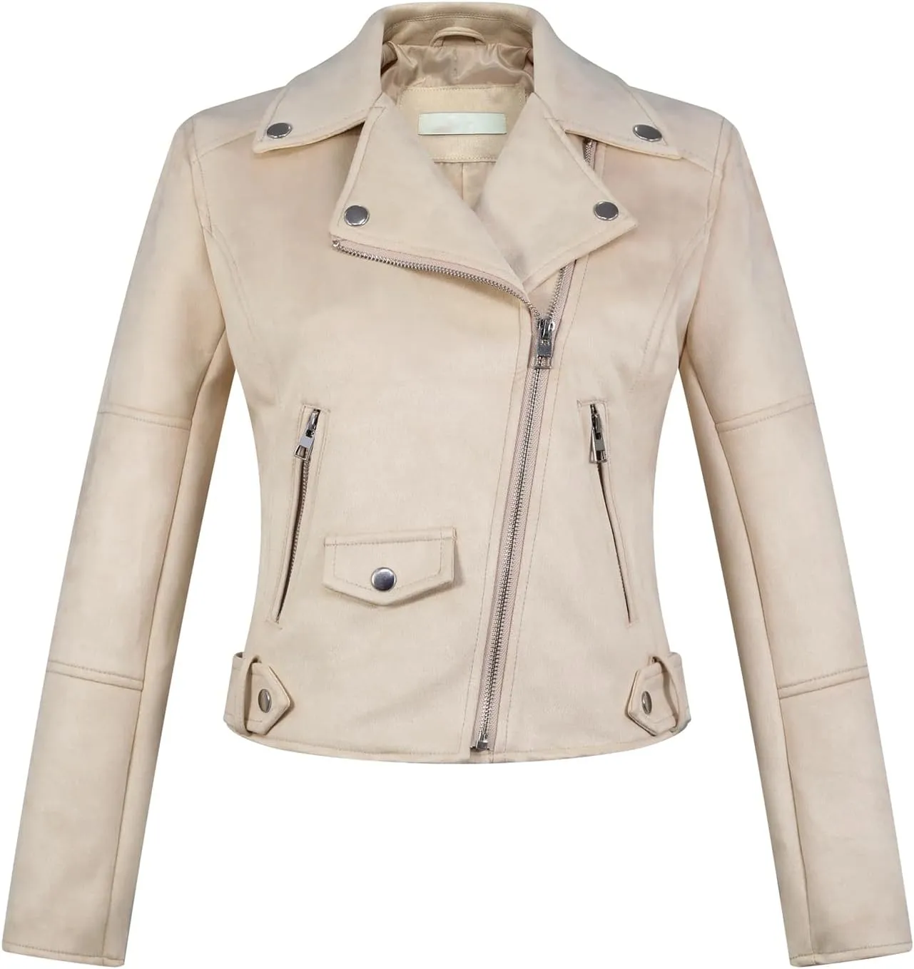 Women Faux Leather Motorcycle Jackets Casual Zipper Cropped Coat Bomber Biker Moto Jackets Outwear