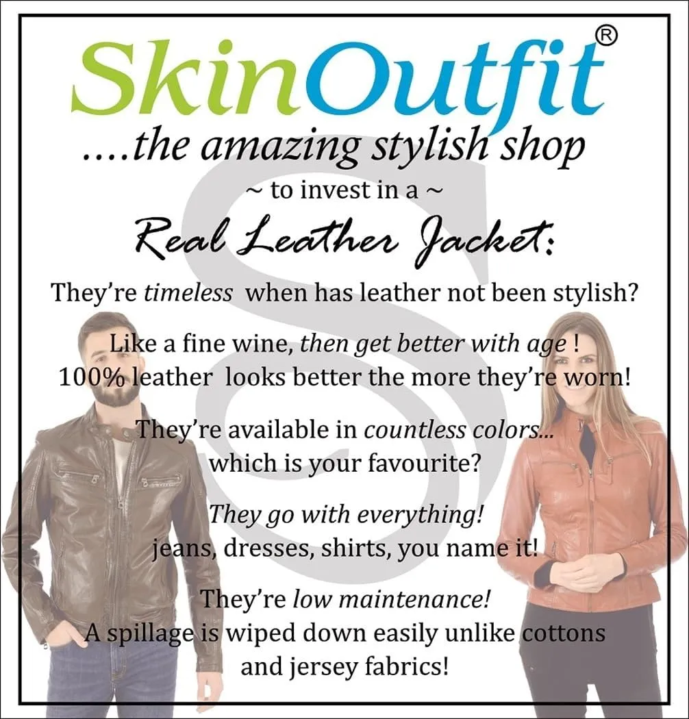 Women Leather Jacket Biker Motorcycle Genuine Lambskin Outerwear