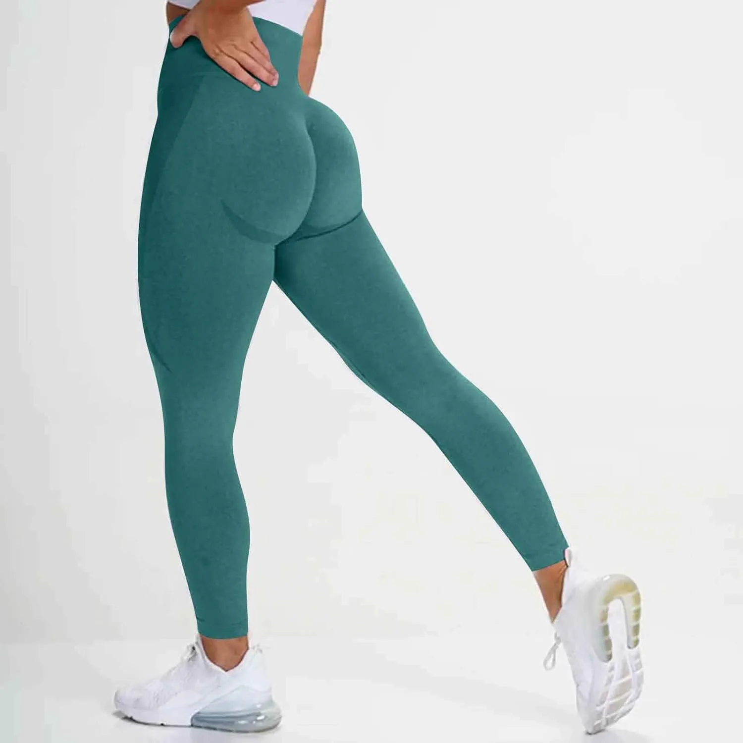 Women Seamless Leggings Smile Contour High Waist Long Pants Lightweight Casual Skinny Pants