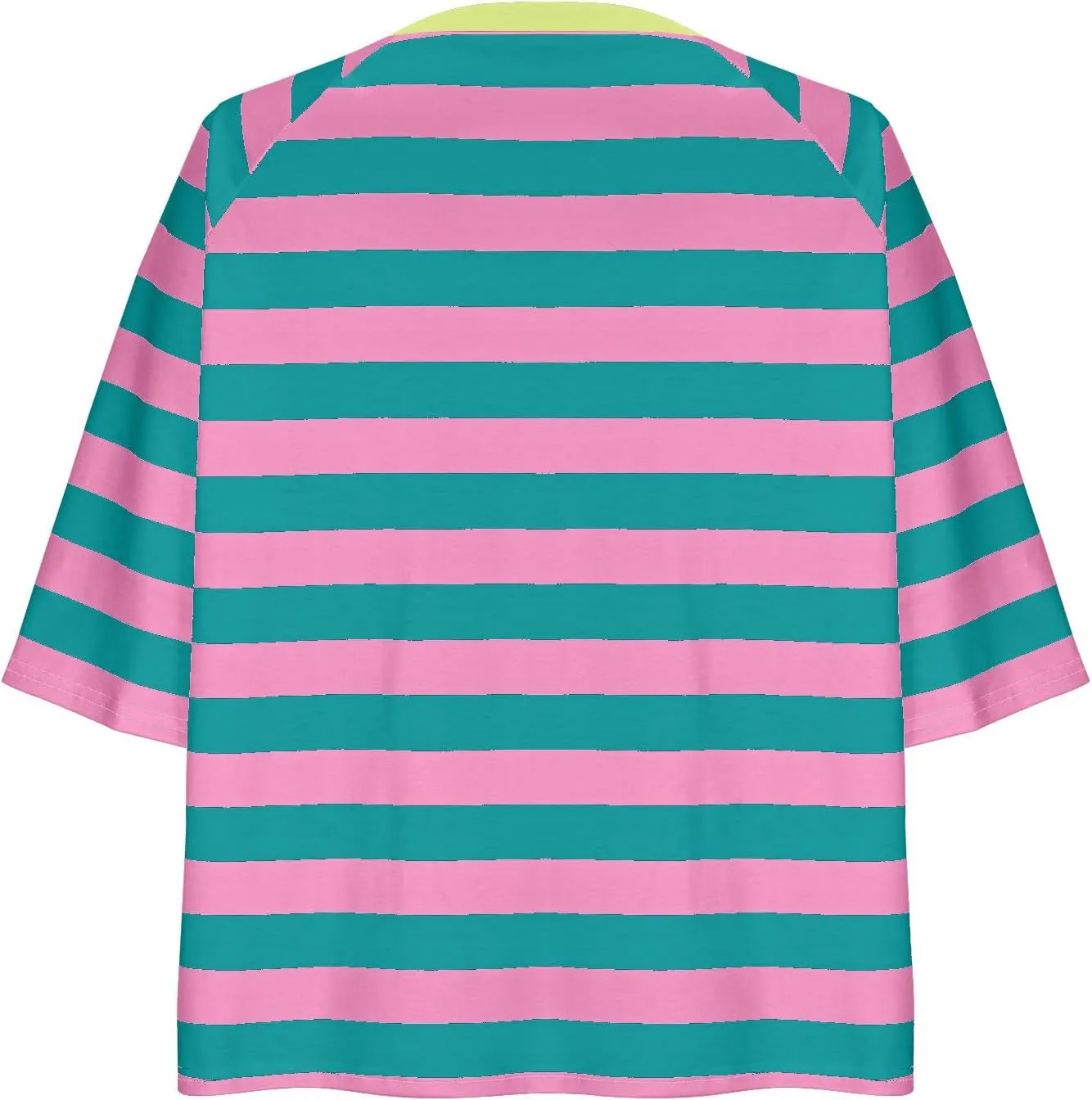 Women Striped Color Block T-Shirts Oversized Baggy Crew Neck Basic Cotton Preppy Shirt 3/4 Sleeve Casual Fall Tops