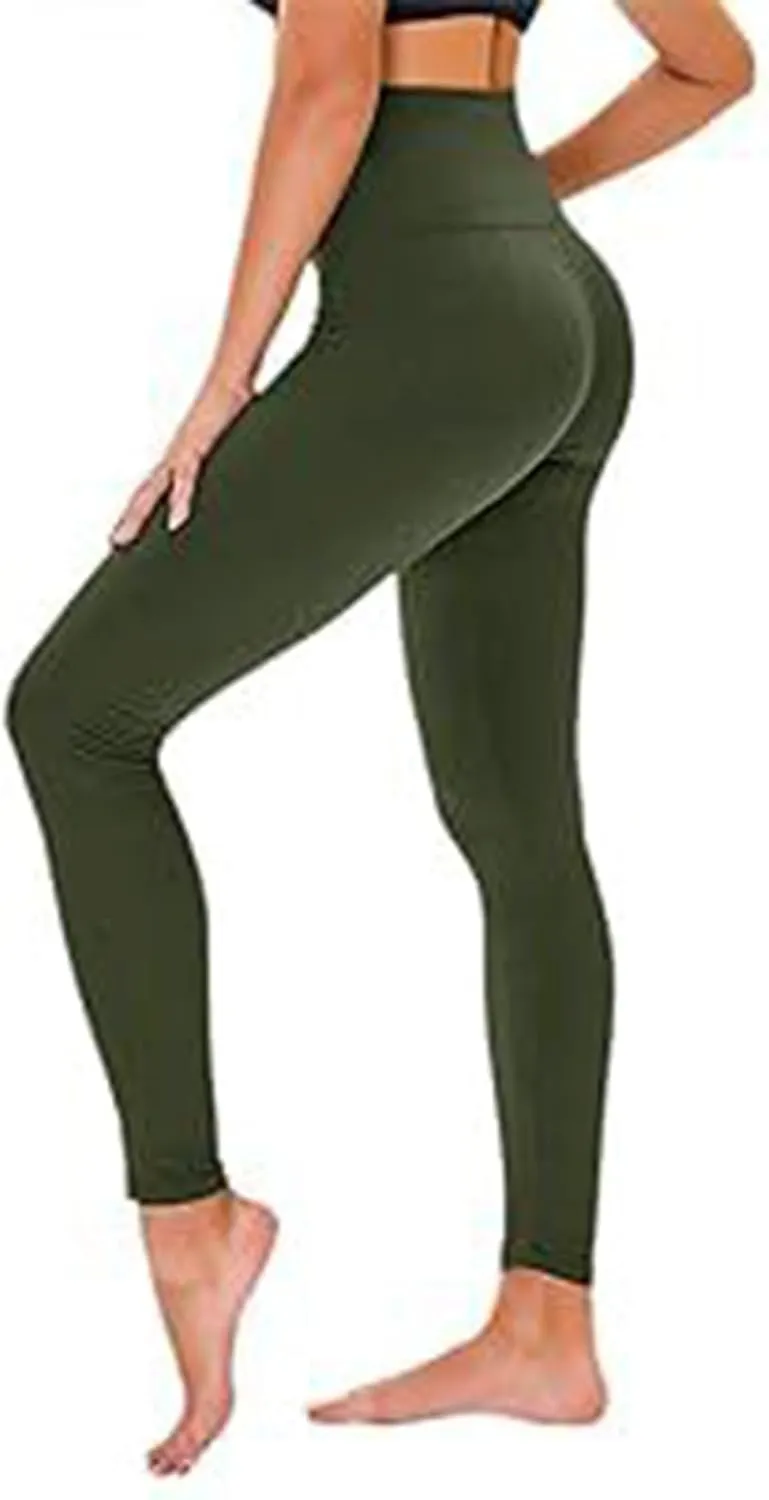 Women Winter Warm Leggings Solid Colour Thick Leggings Lined Stretchy Soft Pants High Waist Skinny Tights