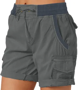 Womens Cargo Shorts Summer Casual Trendy High Waisted Jeans Fashion Summer Pull On Drawstring Beach Loost Fit Shorts