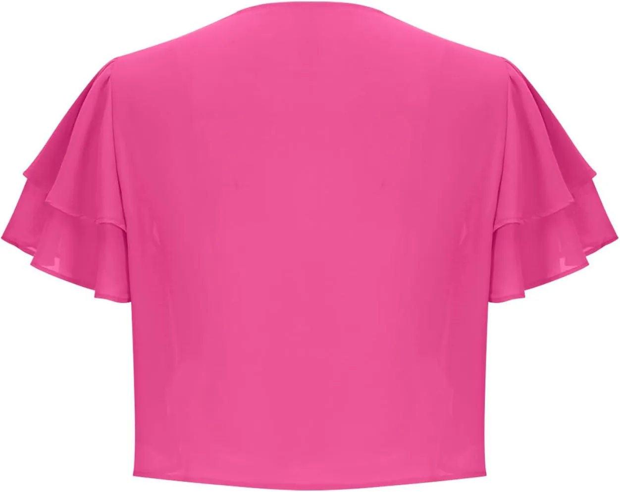 Womens Chiffon Shrug Shawl and Wraps Dressy Evening Prom Party Short Sleeve Cape Cropped Open Front Bolero Cardigans