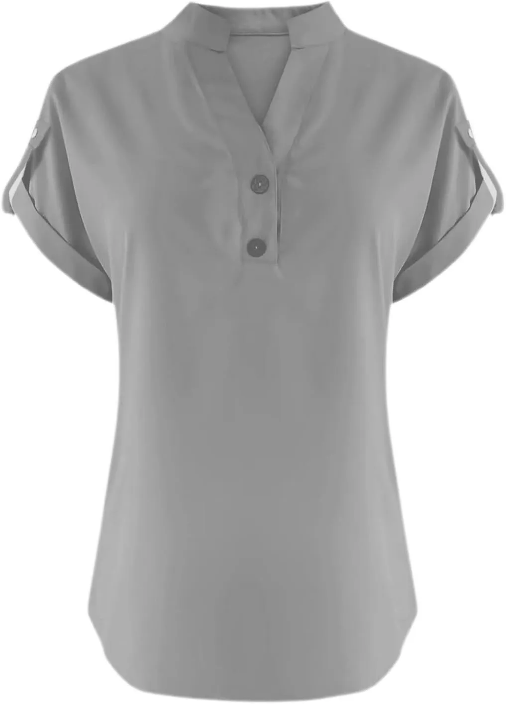 Womens Cotton Linen Tops Short Sleeve V Neck Soft Button Down Tops 2025 Spring Summer Plus Size Blouses Dressy S-5XL