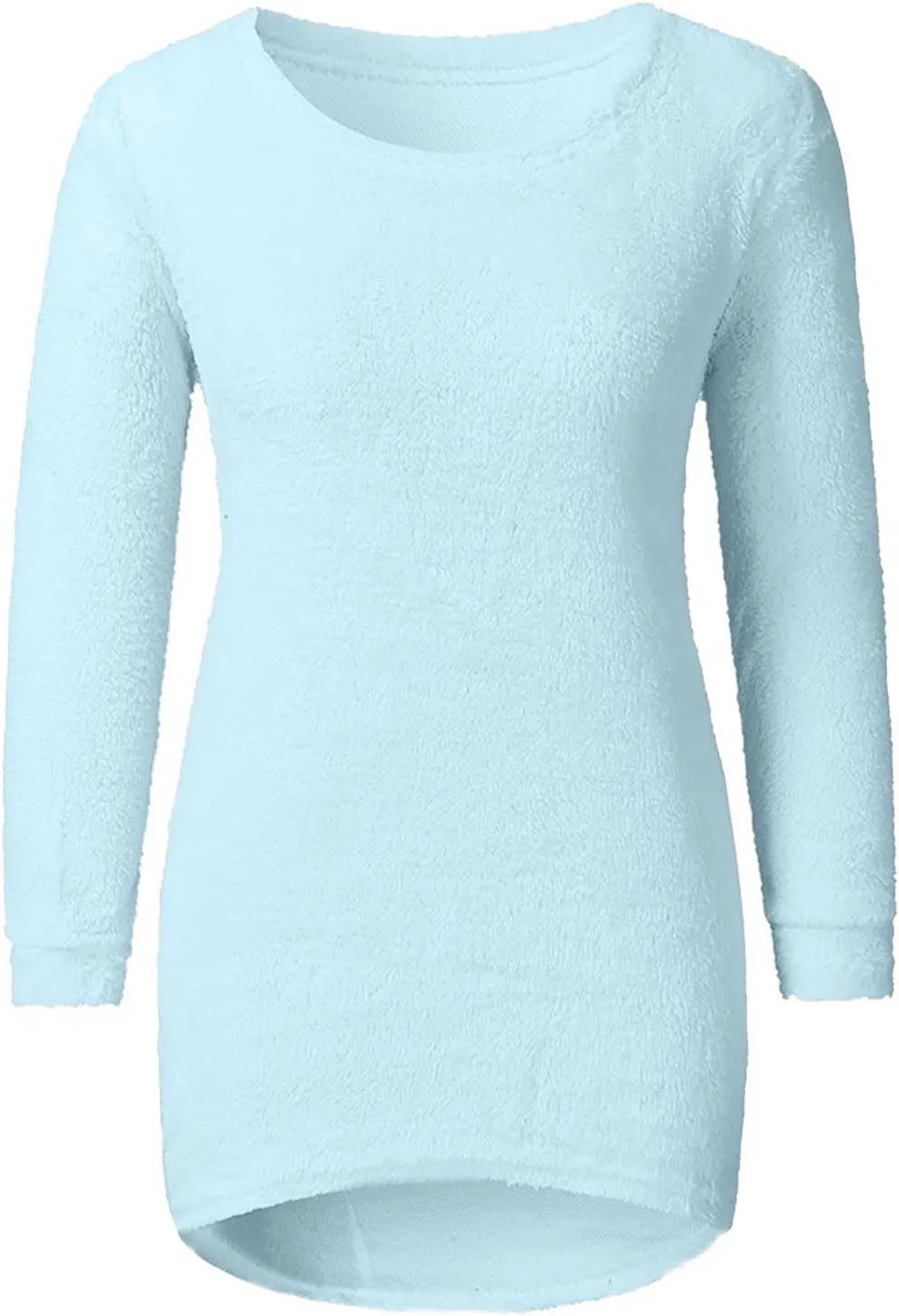 Womens Crewneck Tops Sweatshirt Fluffy Fuzzy Jumper Sweater for Women Fashionable Long Sleeve Pullovers Loose Tops