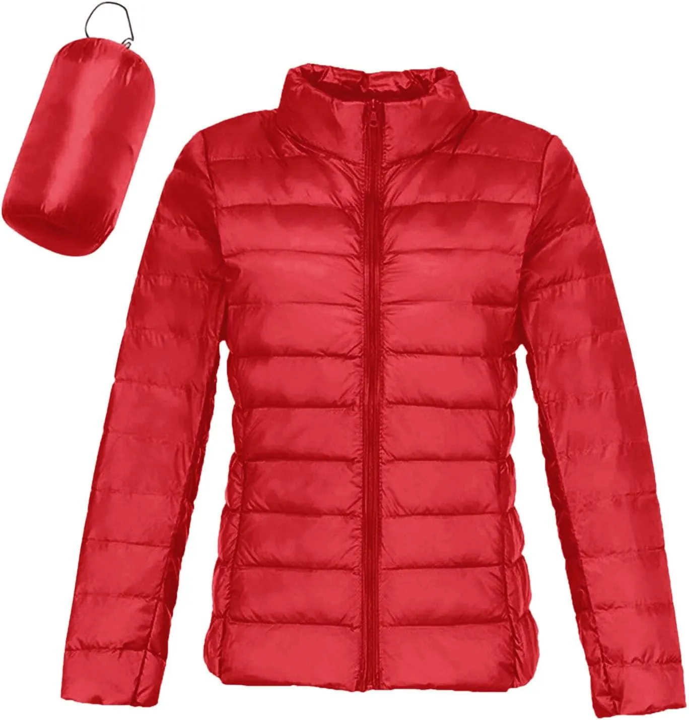 Women's Down Jackets & Parkas Warm Packable Lightweight Winter Quilted Jacket Stand Collar Slim Fit Cropped Puffer Jackets