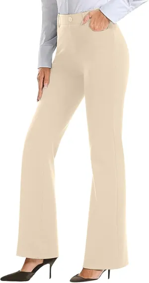 Womens Dress Pants Trendy High Waisted Pant Business Casual Dress Pants Elegant Straight Leg Trouser Pant with Pocket