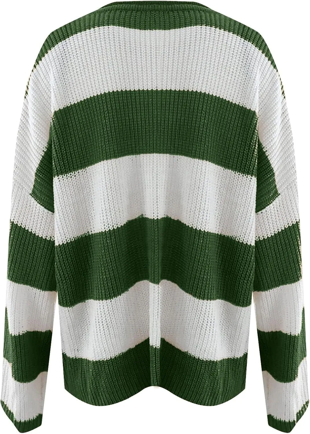 Women's Fall Long Sleeve Crew Neck Striped Color Block Comfy Loose Oversized Knitted Pullover Sweater 2025