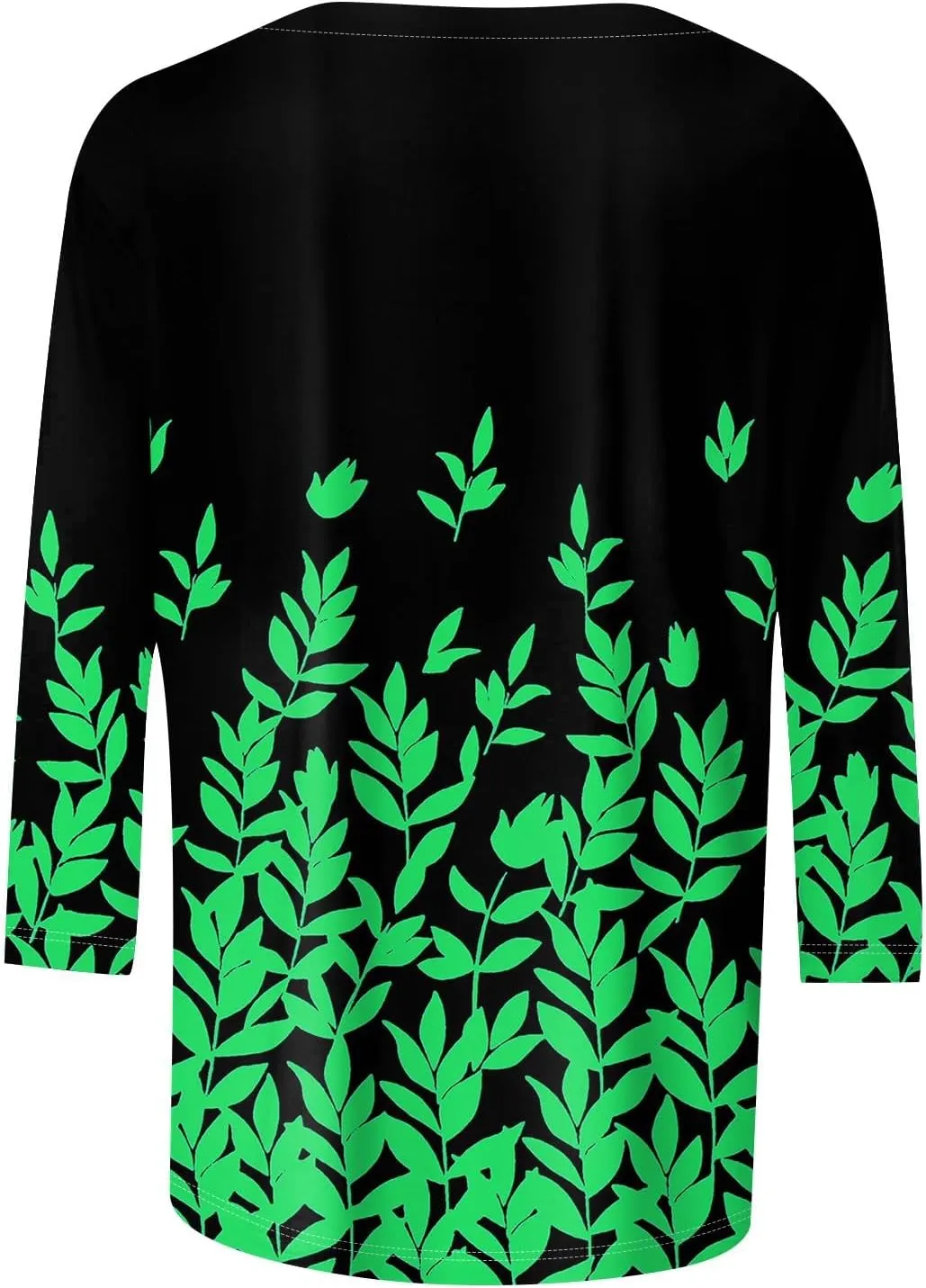 Womens Fall Tops Crew Neck Cute Tshirts 3/4 Length Sleeve Floral Print Loose Blouses Dressy Casual 2024 Pullover