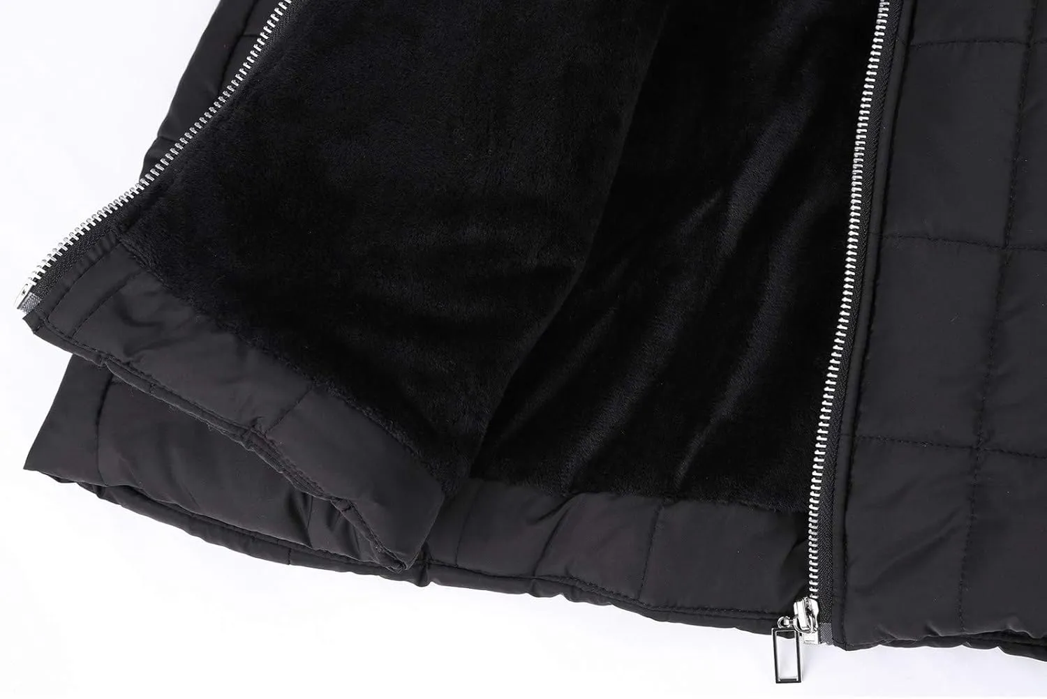 Womens Lightweight Puffer Jacket Winter Coats Warm Quilted Bubble Padded Coat Faux Fur Hooded Coatigan Outerwear