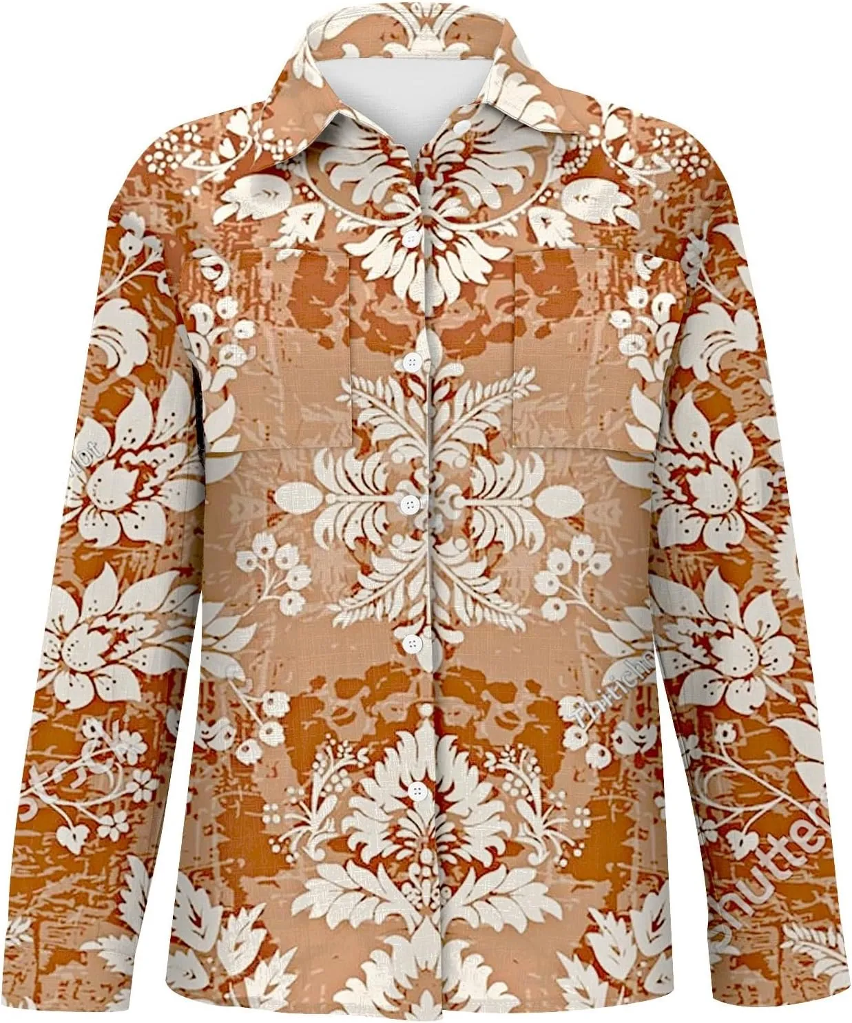 Womens Linen Shirt 2025 Casual Cotton Linen Button Down Short Sleeve Shirts Ethnic Floral Print Summer Tops w/Pocket