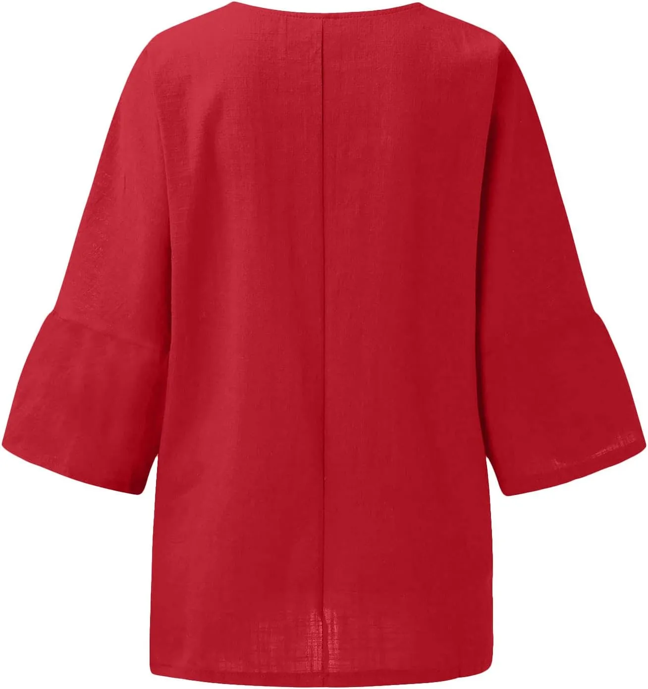 Womens Linen Shirts Crew Neck Short Sleeve Casual Blouses Side Split Summer Tops for Women Beach Tshirts