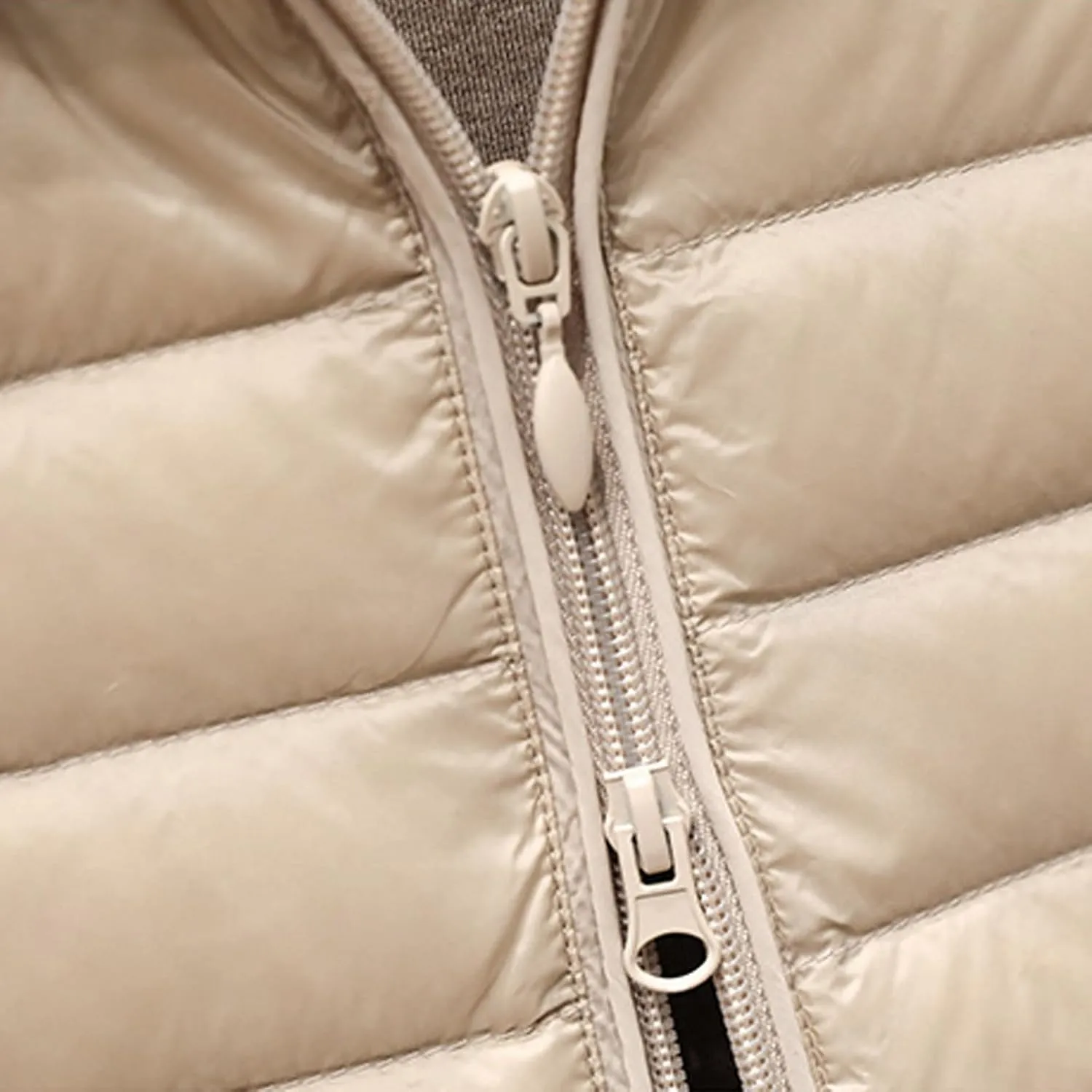 Women's Long Down Vest Sleeveless Hooded Jacket Winter Warm Vest Puffer Quilted Vest Zipper Coats Outdoor Plus Size