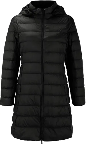 Women's Montreal Mid-Thigh Length Hood Winter Warm Long Vest Sleeveless Long Quilted Vest Thicken Long Outwear