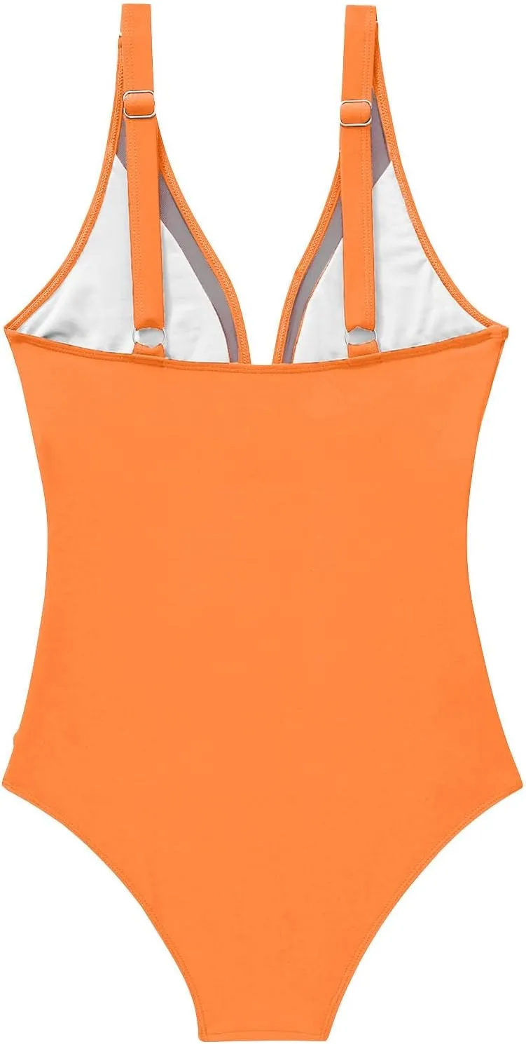 Womens One Piece Swimsuit Tummy Control Swim Dress Modest Bathing Suit Mesh Wraps Swim Suits 2025 Fashion