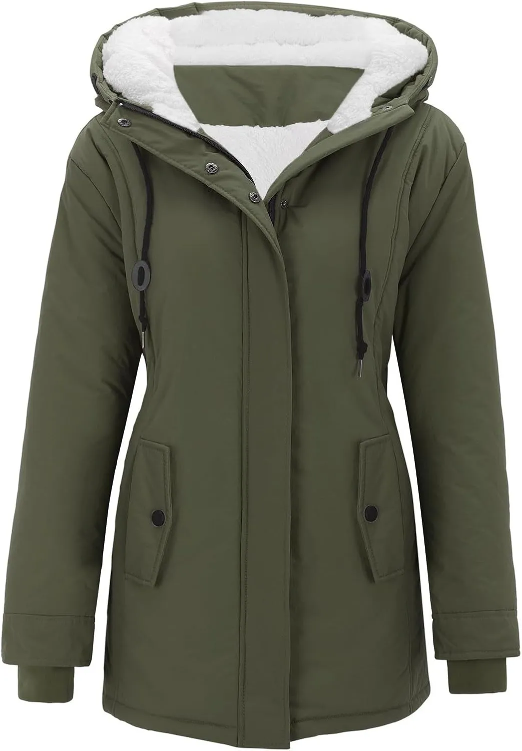 Womens Oversized Hooded Quilted Jacket Fleece Lined Warm Down Coat Plus Sized Long Sleeve Overcoat 2024 Winter Coat