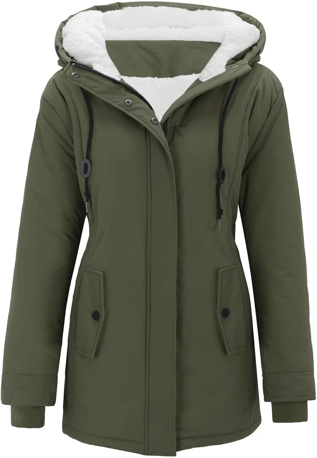 Womens Oversized Hooded Quilted Jacket Fleece Lined Warm Down Coat Plus Sized Long Sleeve Overcoat 2024 Winter Coat
