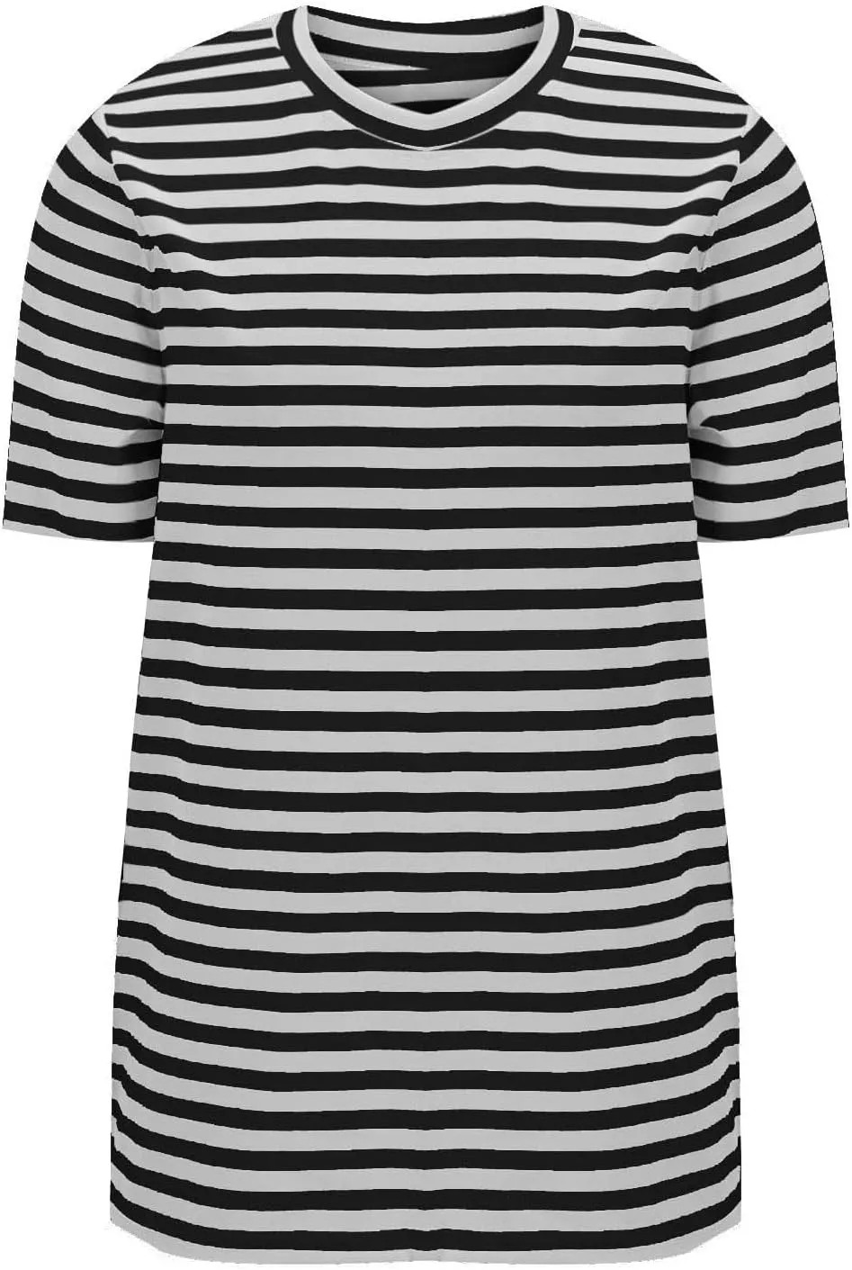 Women's Oversized T Shirts Short Puff Sleeve Striped Crewneck Summer Tops Casual Loose Basic Tee Shirts 2025 Trendy Clothes