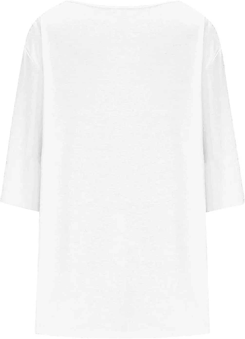 Womens Oversized Tunic Tops Summer 3/4 Sleeve Crewnek Flowy T Shirts Hide Belly Pleated Soft Comfy Casual Tee Blouses
