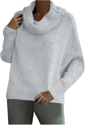 Women's Oversized Turtleneck Pullovers Sweaters Cowl Neck Long Sleeve Fall Winter Slouchy Loose Knit Sweaters